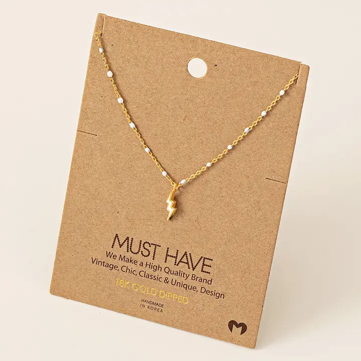Dainty Lightning Pendant Necklace