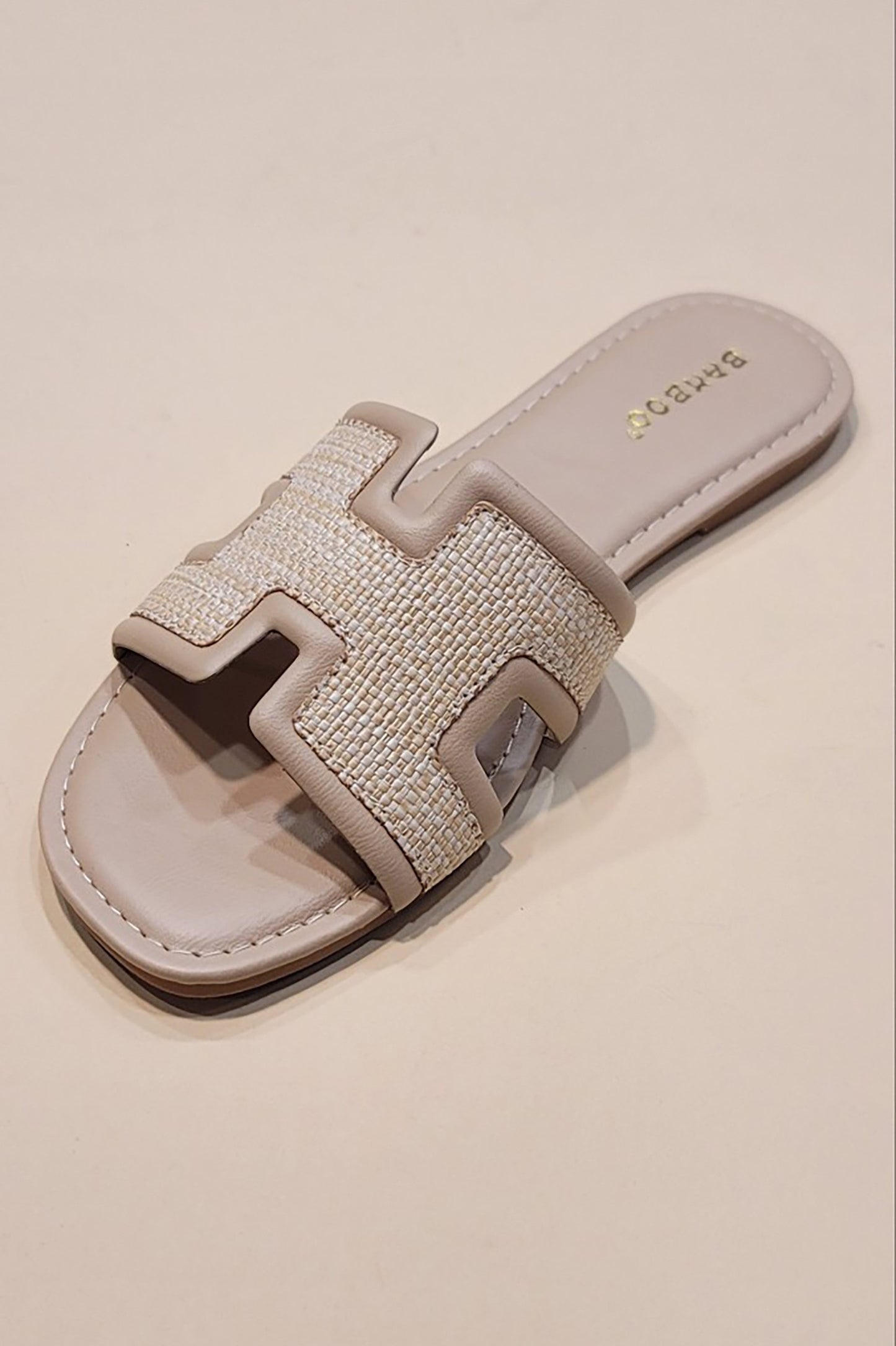 Natural Woven Slide Sandals