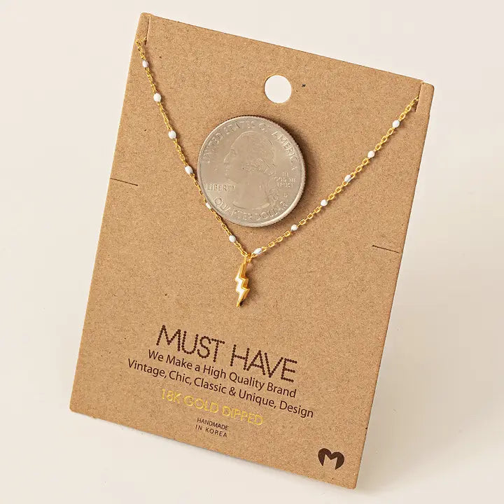 Dainty Lightning Pendant Necklace