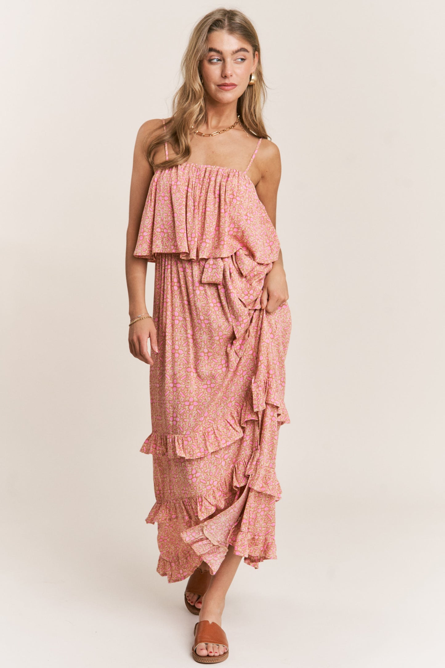 Floral Side Slit Maxi Dress