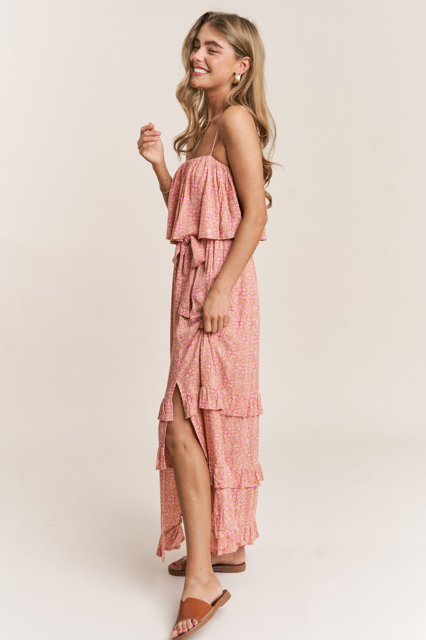 Floral Side Slit Maxi Dress