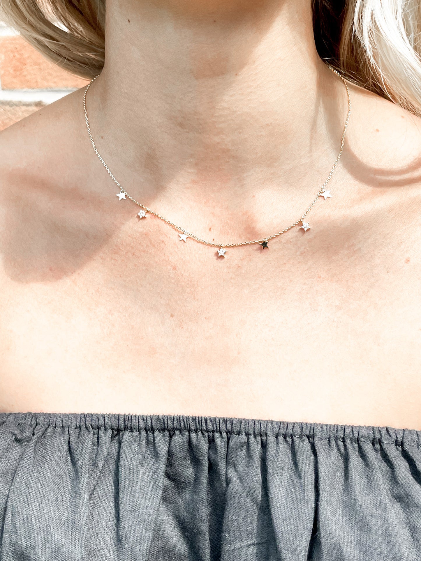 Seeing Stars Pave Charm Necklace