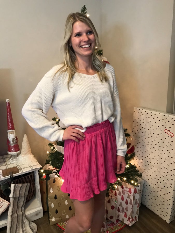 Fuchsia Katherine Mini Skirt