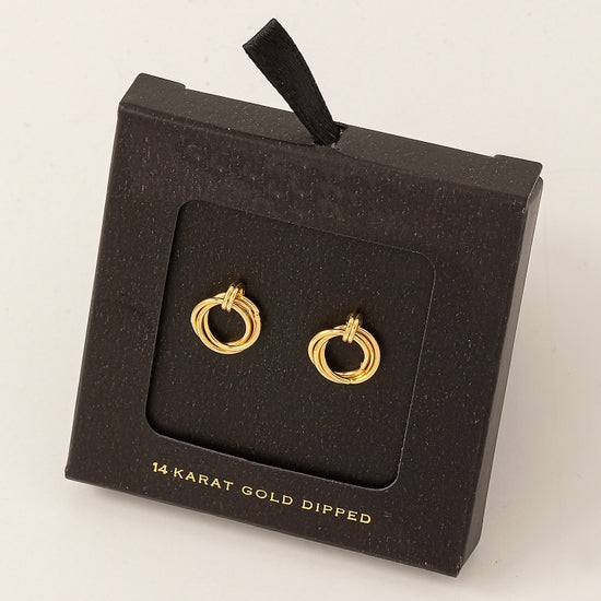 Mini Hoop Knot Stud Earrings