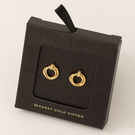 Mini Hoop Knot Stud Earrings