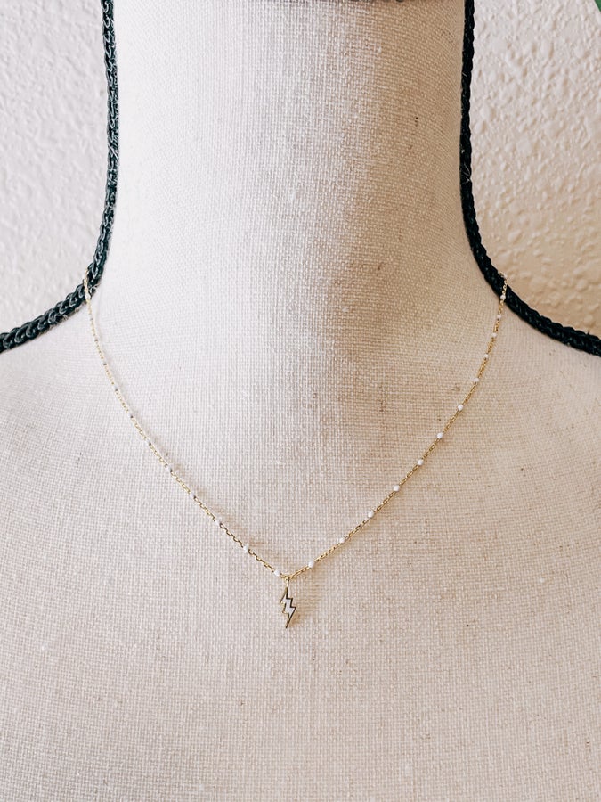 Dainty Lightning Pendant Necklace