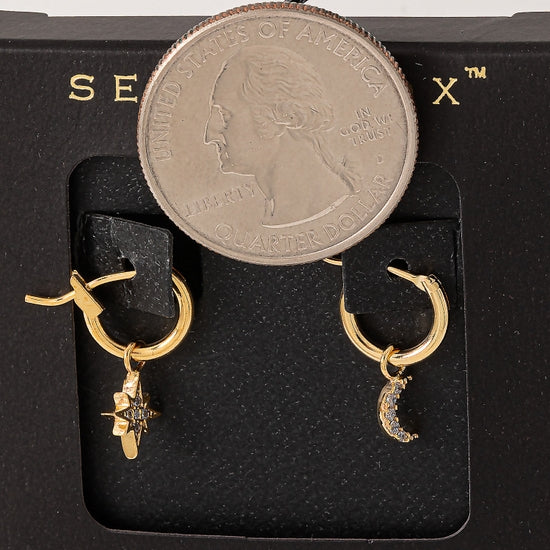 Moon and Star Dangle Earrings