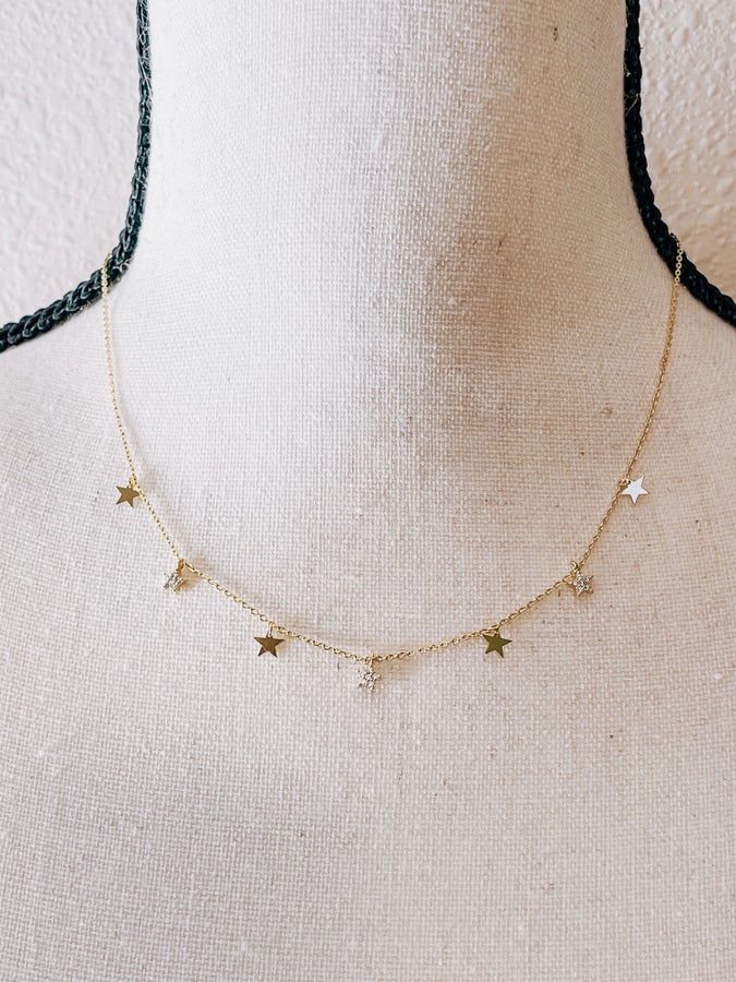 Seeing Stars Pave Charm Necklace