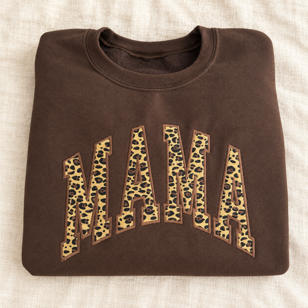 MAMA | Leopard Appliqué Crewneck