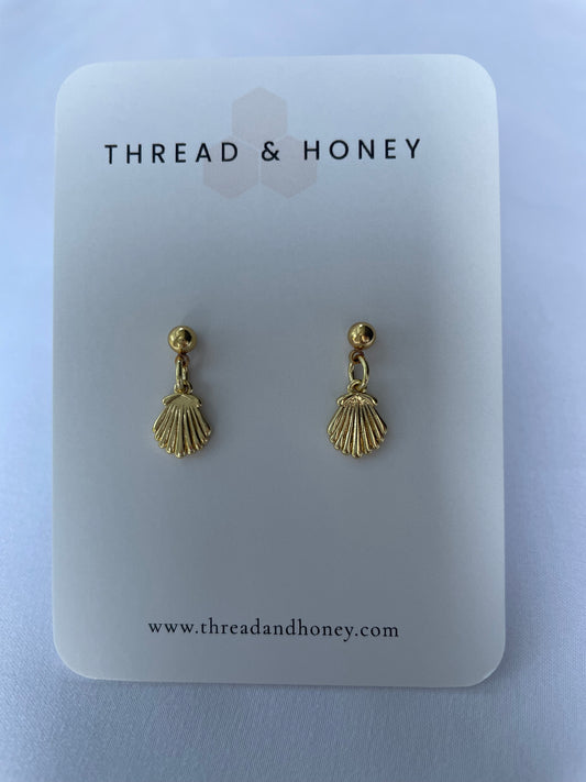 Seashell Dangle Stud Earrings