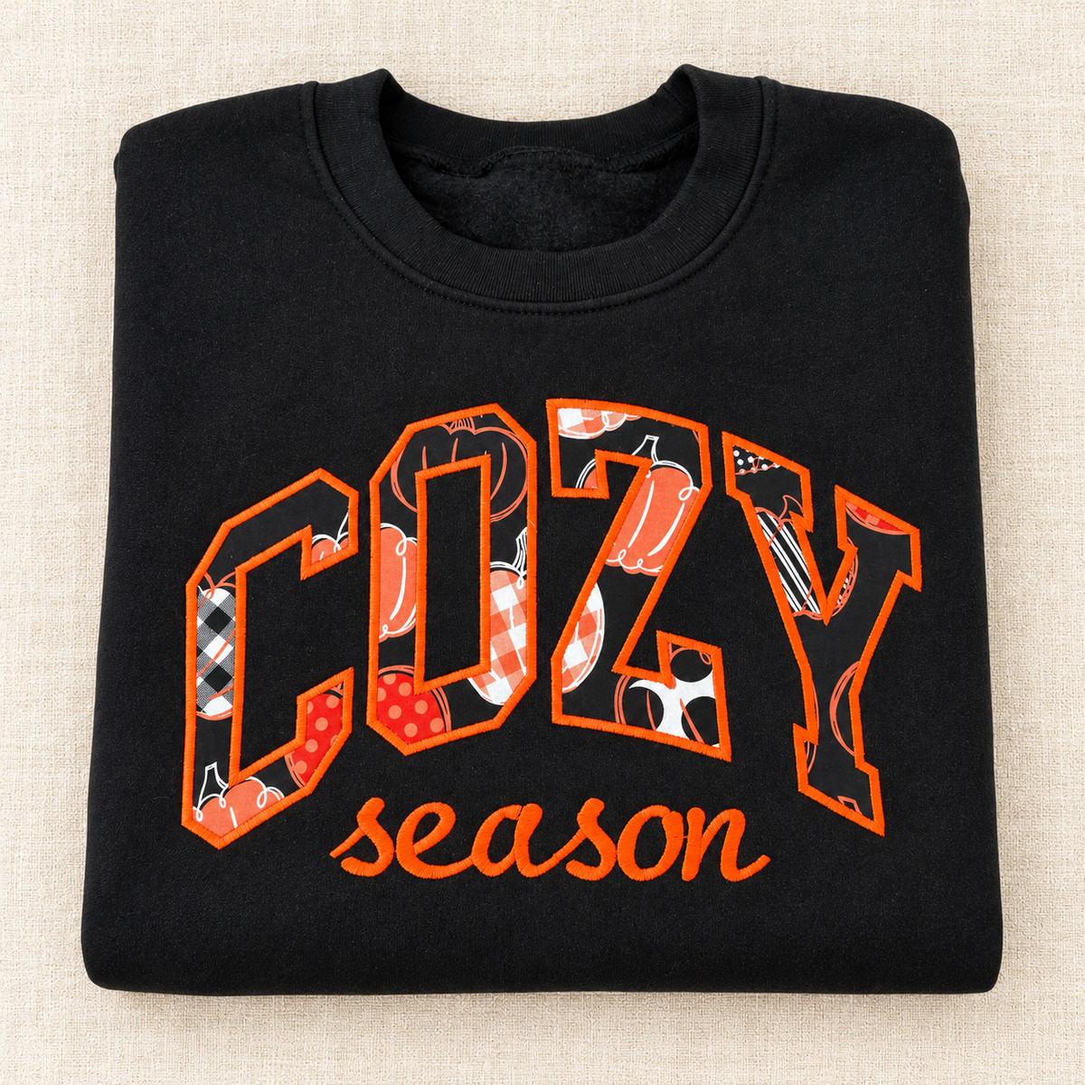 COZY Season | Pumpkin Appliqué Crewneck