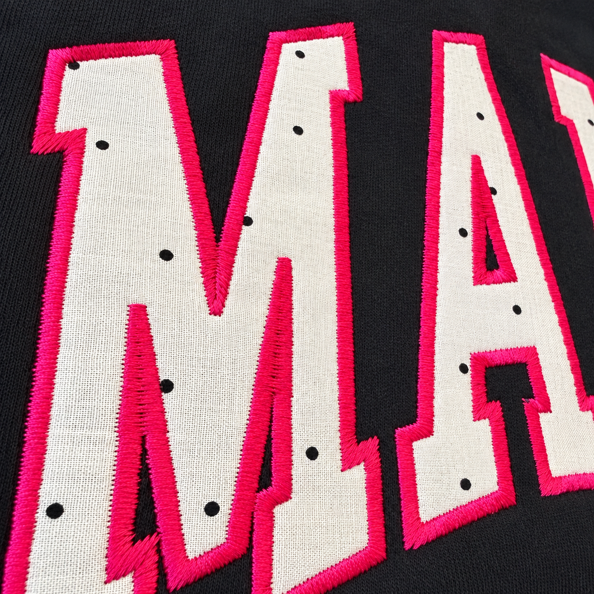 MAMA | Pink Polka Dot Appliqué Crewneck