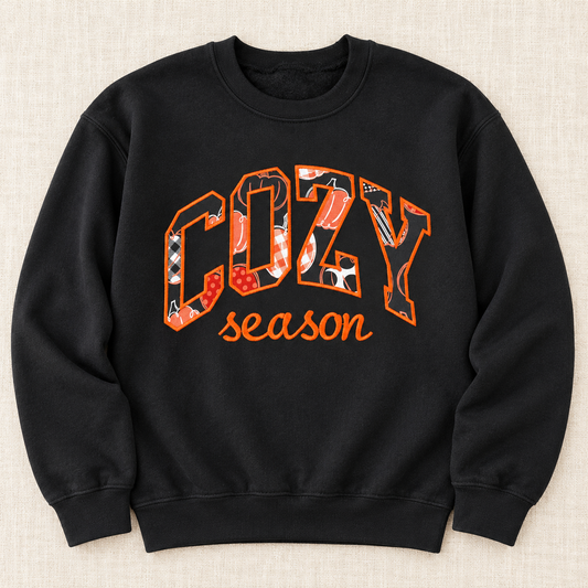 COZY Season | Pumpkin Appliqué Crewneck
