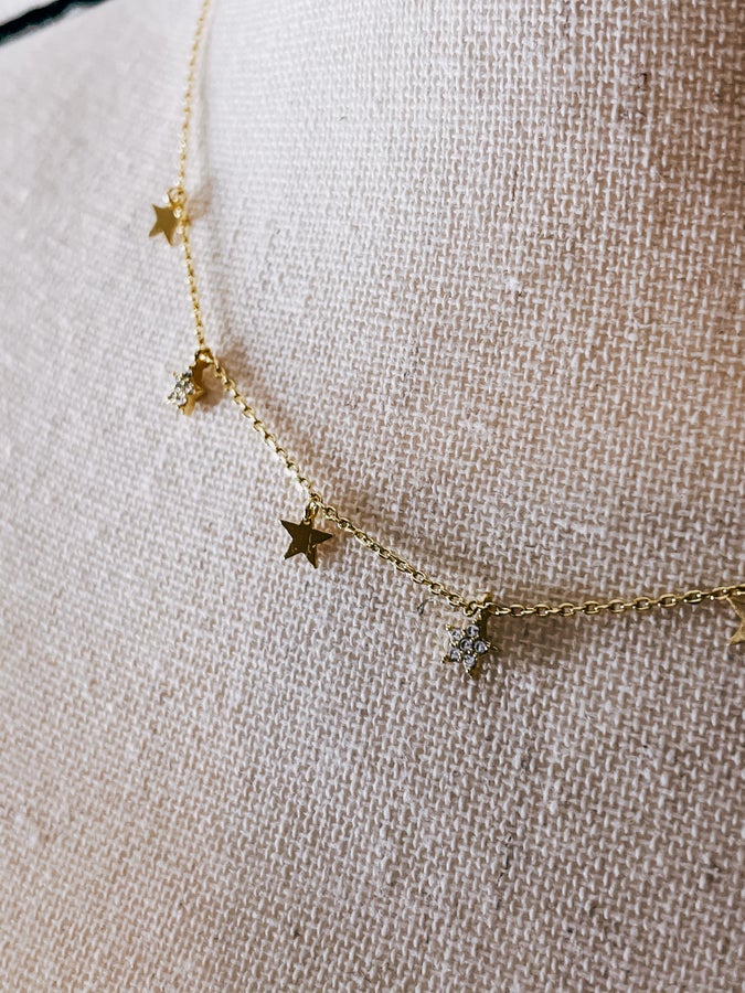 Seeing Stars Pave Charm Necklace